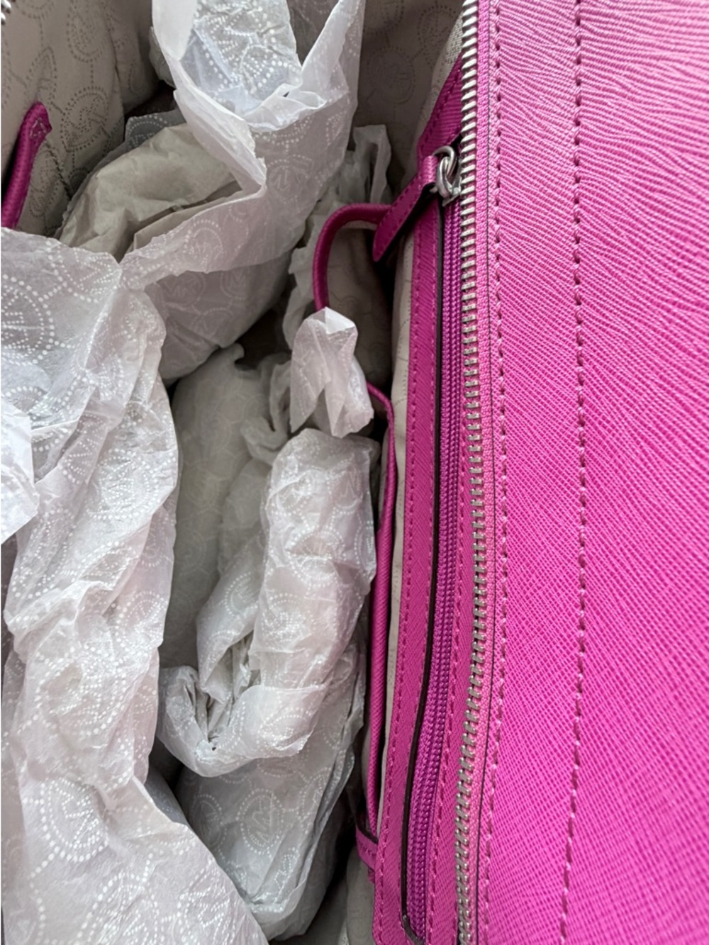 Michael Kors Hot Pink Saffiano Leather Satchel - Picture 5 of 9